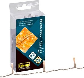 Idena 30er LED Lichterkette transparent 2,6 m