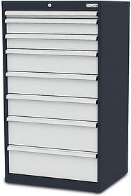 Thumbnail - Simplaflex® Systemeinrichter C-Line Schubladenschrank anthrazit 8 Schubladen 70,0 x 57,5 x 122,0 cm, 1 St.