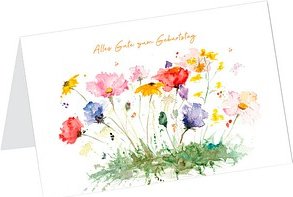 LUMA Geburtstagskarte Blumenwiese DIN B6
