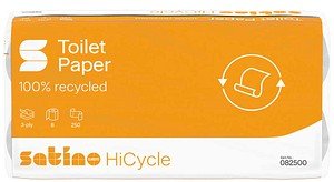 Satino Toilettenpapier HiCycle 3-lagig Recyclingpapier, 8 Rollen