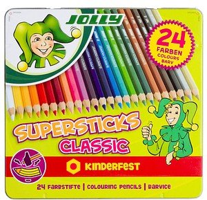 Thumbnail - JOLLY SUPERSTICKS CLASSIC KINDERFEST Buntstifte farbsortiert, 24 St.