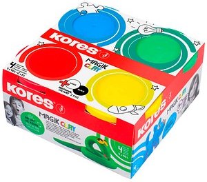 Kores® Knete Magic Clay mehrfarbig, 4 Farben je 40,0 g