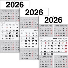3 5-Monats-Wandkalender 2026