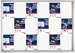 Thumbnail - FRANKEN Schaukasten PRO silber 18x DIN A4 139,0 x 4,6 x 99,0 cm, 1 St.