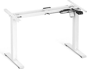 SONGMICS höhenverstellbares Schreibtischgestell weiß ohne Tischplatte, C-Fuß-Gestell weiß 110,0 - 155,0 x 60,0 cm