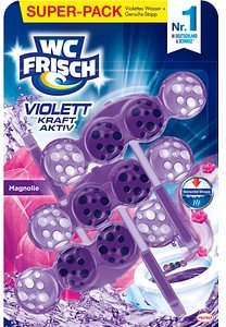 WC FRISCH VIOLETT KRAFT AKTIV WC-Duftspüler Magnolie, 3x 50,0 g
