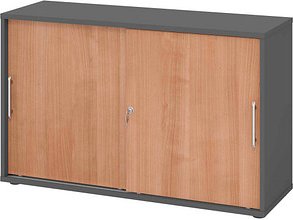 Thumbnail - HAMMERBACHER Schiebetürenschrank, V1752S/G/N/RE grafit, nussbaum 1 Fachboden 120,0 x 40,0 x 74,8 cm