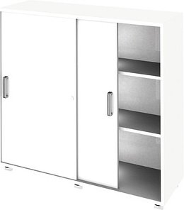 HAMMERBACHER Schiebetürenschrank Haziender, V1753S/W/W/SG weiß 2 Fachböden 120,0 x 40,0 x 110,0 cm