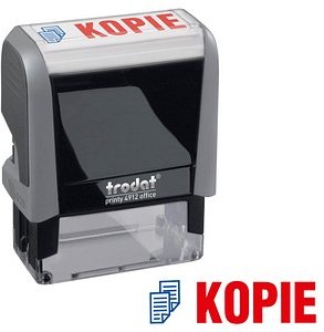 trodat Textstempel "Kopie" printy 4912 office selbstfärbend blau, rot ohne Logo, 1 St.