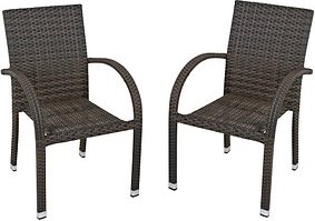 Garden Pleasure Gartenstühle mit Armlehnen Modesto dunkelgrau, 2 St.