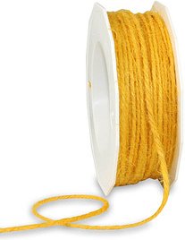 PRÄSENT Kordel Jute matt gelb 2,0 mm x 25,0 m