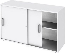HAMMERBACHER Schiebetürenschrank Haziender, V1752S/5/5/SG lichtgrau 1 Fachboden 120,0 x 40,0 x 74,8 cm