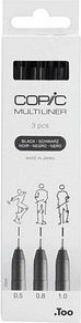 Thumbnail - COPIC® Multiliner Fineliner schwarz 0.5 + 0.8 + 1.0 mm, 3 St.