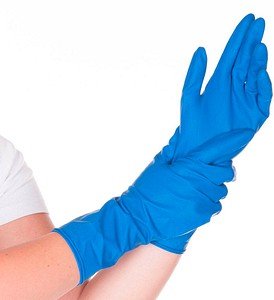 Thumbnail - HYGOSTAR unisex Chemikalienschutzhandschuh High Risk blau Größe 9, 50 St.