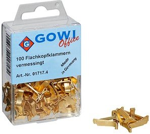 100 Gowi Musterbeutelklammern Flachkopf
