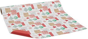 JUNG SCHÖNER VERPACKEN Geschenkpapier Aberdeen Weihnachten mehrfarbig beidseitig bedruckt, 20,0 m