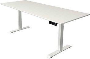 Kerkmann Move 1 stable elektrisch höhenverstellbarer Schreibtisch weiß rechteckig, T-Fuß-Gestell weiß 200,0 x 80,0 cm