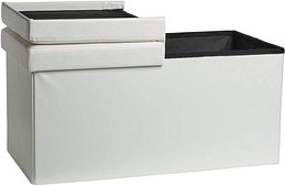 Thumbnail - Echtwerk Sitztruhe Flex EW-FB-0433 weiß Stoff 76,0 cm