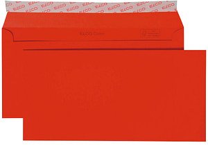 ELCO Briefumschläge Color DIN lang ohne Fenster intensivrot haftklebend 25 St.