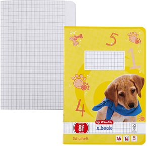 herlitz Schulheft x.book Lineatur 8f rautiert DIN A5 Außenrand, 16 Blatt