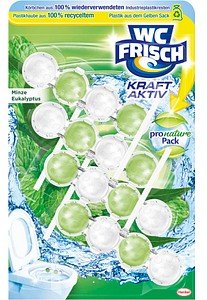 WC FRISCH KRAFT AKTIV pro nature WC-Duftspüler Minze Eukalyptus, 4x 50,0 g