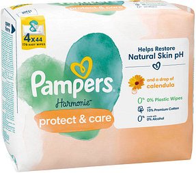 Pampers® Feuchttücher protect & care Harmonie™ 1-lagig weiß, 176 St.