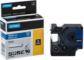 DYMO Schriftband RHINO 1805417, 19 mm weiß auf blau, 1 St.
