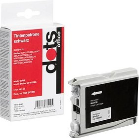 dots schwarz Druckerpatrone kompatibel zu brother LC-1000BK