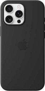 Apple Silikon Case Handy-Cover für Apple iPhone 16 Pro Max schwarz