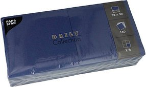 Thumbnail - PAPSTAR Servietten Daily Collection dunkelblau 2-lagig 32,0 x 32,0 cm, 150 St.