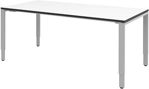 Thumbnail - röhr Imperia höhenverstellbarer Schreibtisch weiß rechteckig, 4-Fuß-Gestell silber 180,0 x 80,0 cm