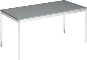 viasit System4 Schreibtisch anthrazit rechteckig, 4-Fuß-Gestell chrom 160,0 x 80,0 cm