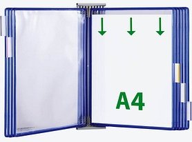 tarifold Wand-Sichttafelsystem 424101 DIN A4 blau mit 10 St. Sichttafeln, 1 St.