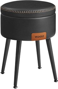 VASAGLE Hocker mit Stauraum LOM005B01 schwarz Kunstleder