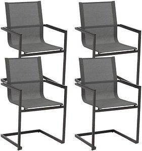 Thumbnail - Garden Pleasure Gartenstühle mit Armlehnen SOPHIA anthrazit, 4 St.