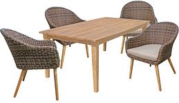 Thumbnail - Garden Pleasure Sitzgruppe VISALIA/PUEBLO, schwarz Kunststoff, Metall, 5-teilig