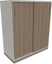 fm Schiebetürenschrank Sidney, 4260429765768 weiß, eiche natur 2 Fachböden 100,0 x 44,2 x 113,3 cm