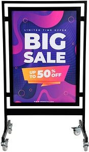 Thumbnail - update displays Kundenstopper Square schwarz DIN A1 2 Fächer 73,0 x 40,0 x 119,5 cm, 1 St.