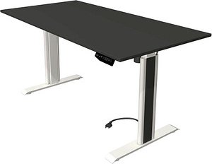 Thumbnail - Kerkmann Move 1 advance elektrisch höhenverstellbarer Schreibtisch anthrazit rechteckig, T-Fuß-Gestell weiß 160,0 x 80,0...