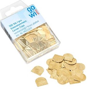 Thumbnail - Gowi Eckenklammern gold 1,9 x 1,8 cm, 100 St.