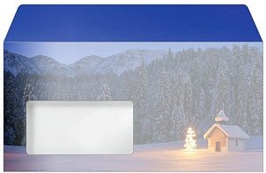 SIGEL Weihnachtsbriefumschläge Christmas Chapel DIN lang mit Fenster, 50 St.