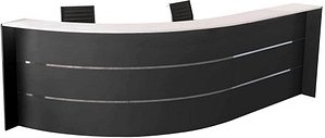 Kerkmann Empfangstheke BARI gebogen, anthrazit, weiß 334,0 x 182,5 x 112,0 cm
