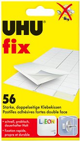 UHU doppelseitige Klebepads für max. 300,0 g 1,2 x 1,8 cm, 56 St.