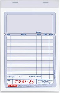 herlitz Kassenblock mit Additionsblatt, mit fortlaufenden Nummern Formularbuch 882613