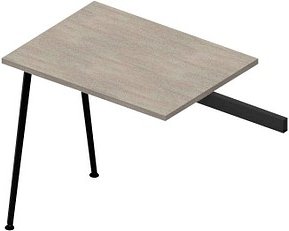 Quadrifoglio Anbautisch X3 beton, grau rechteckig 80,0 x 60,0 x 75,0 cm