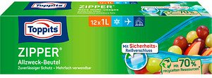 Toppits Gefrierbeutel ZIPPER 1,0 l, 12 St.