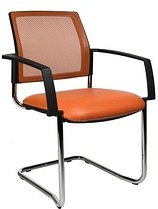2 Topstar Besucherstühle BtoB 20 BB490A S14 orange Stoff