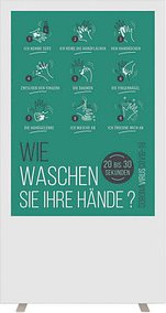 Thumbnail - PAPERFLOW Trennwand easyScreen, Hände-Waschen weiß 94,0 x 174,0 cm