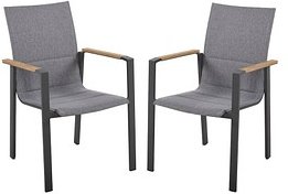 Thumbnail - Garden Pleasure Gartenstühle mit Armlehnen DAVINA grau, 2 St.