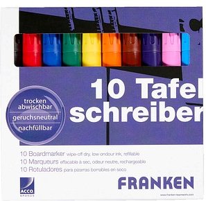 Thumbnail - FRANKEN Whiteboard-Marker farbsortiert 2,0 - 6,0 mm, 10 St.
